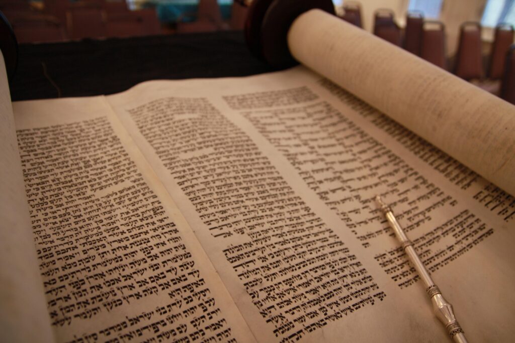 Ancient text and scrolls.
